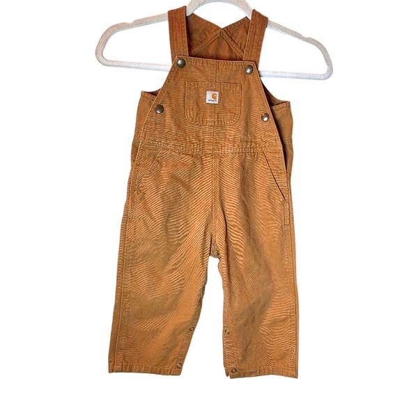 Carhartt Other - Carhartt Tan Overalls Coveralls Classic Workwear Style Size 24M Cute Chore Bibs